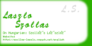 laszlo szollas business card